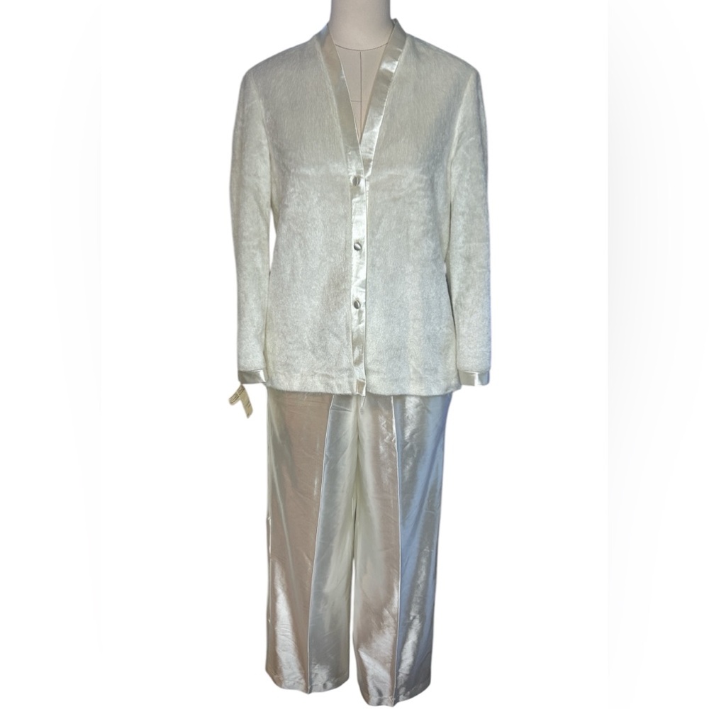 Vintage Stan Herman faux fur satin pajama set
